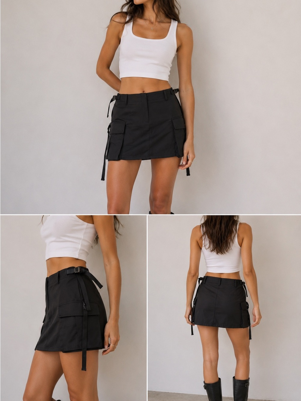 Forever 21 Black Utility Cargo Mini Skirt | Size Small | NWT